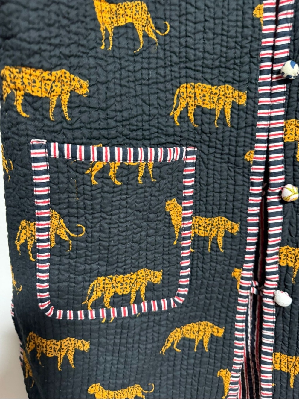 Reversible Quilted Leopard Print & Stripe Jacket/Cardigan – Approx. Women’s M - Picture 7 of 10